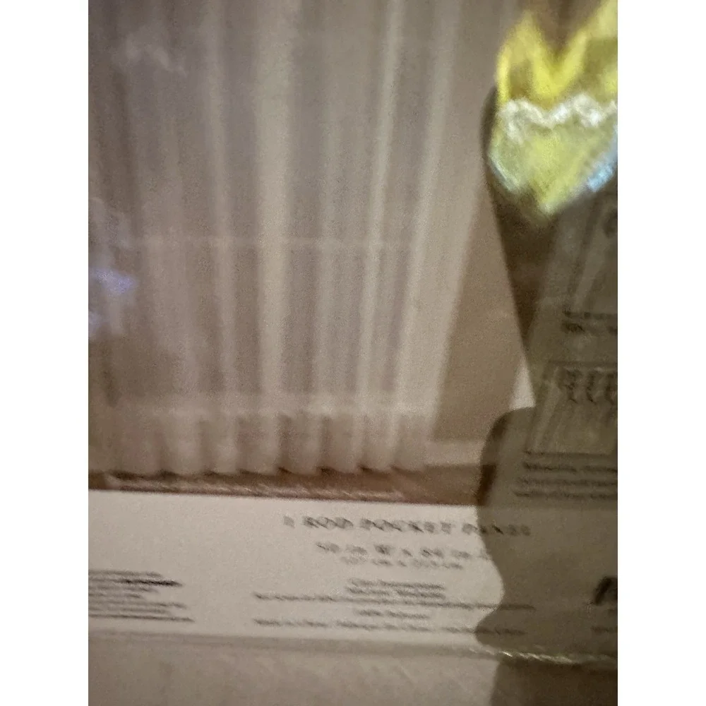 BED BATH & BEYOND WHITE CRUSHED VOILE SEMI SHEER 2 PANELS CURTAINS 50 X 84 NEW